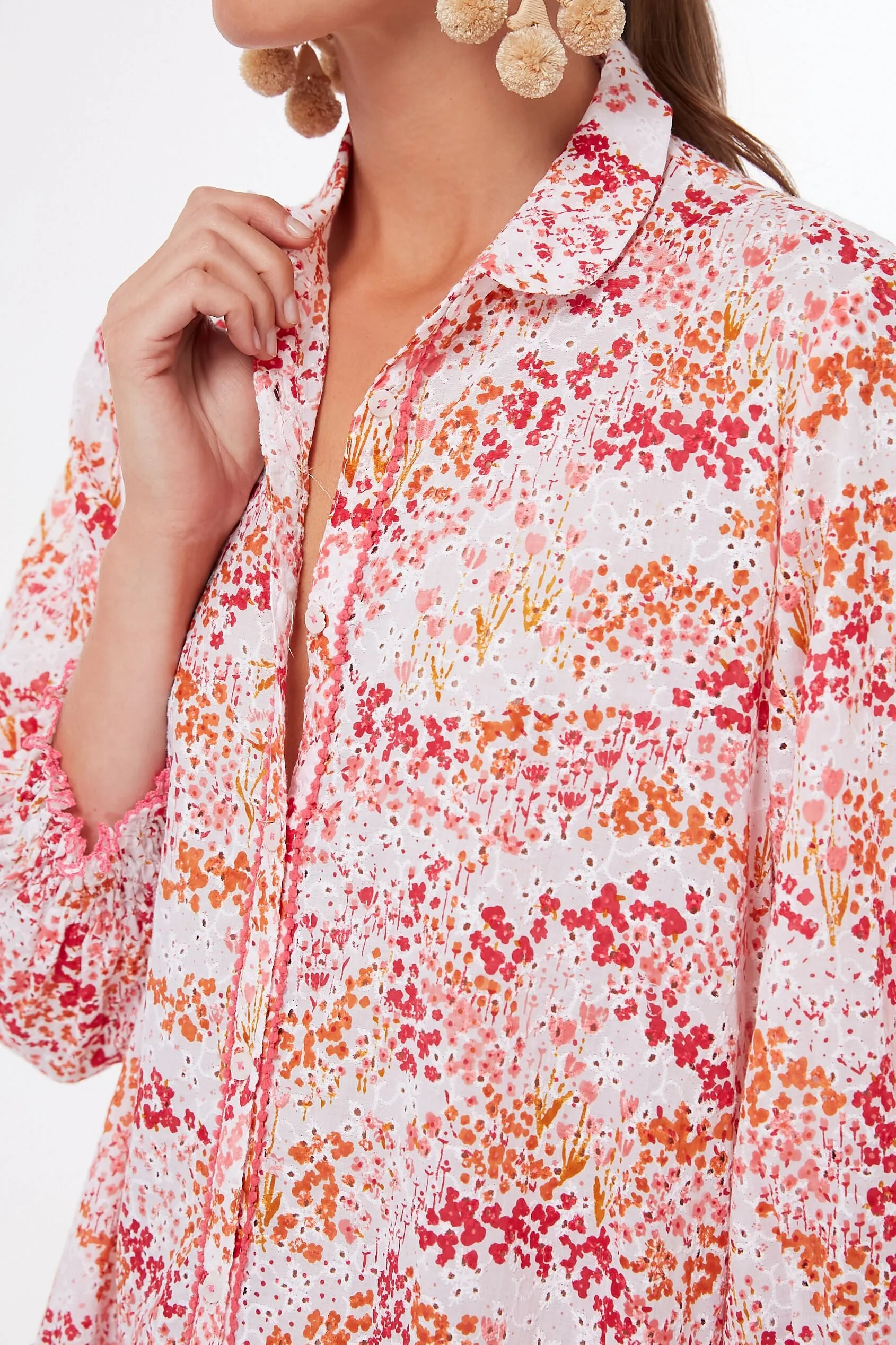 White Pink Tulipe Tesorino Mini Dress