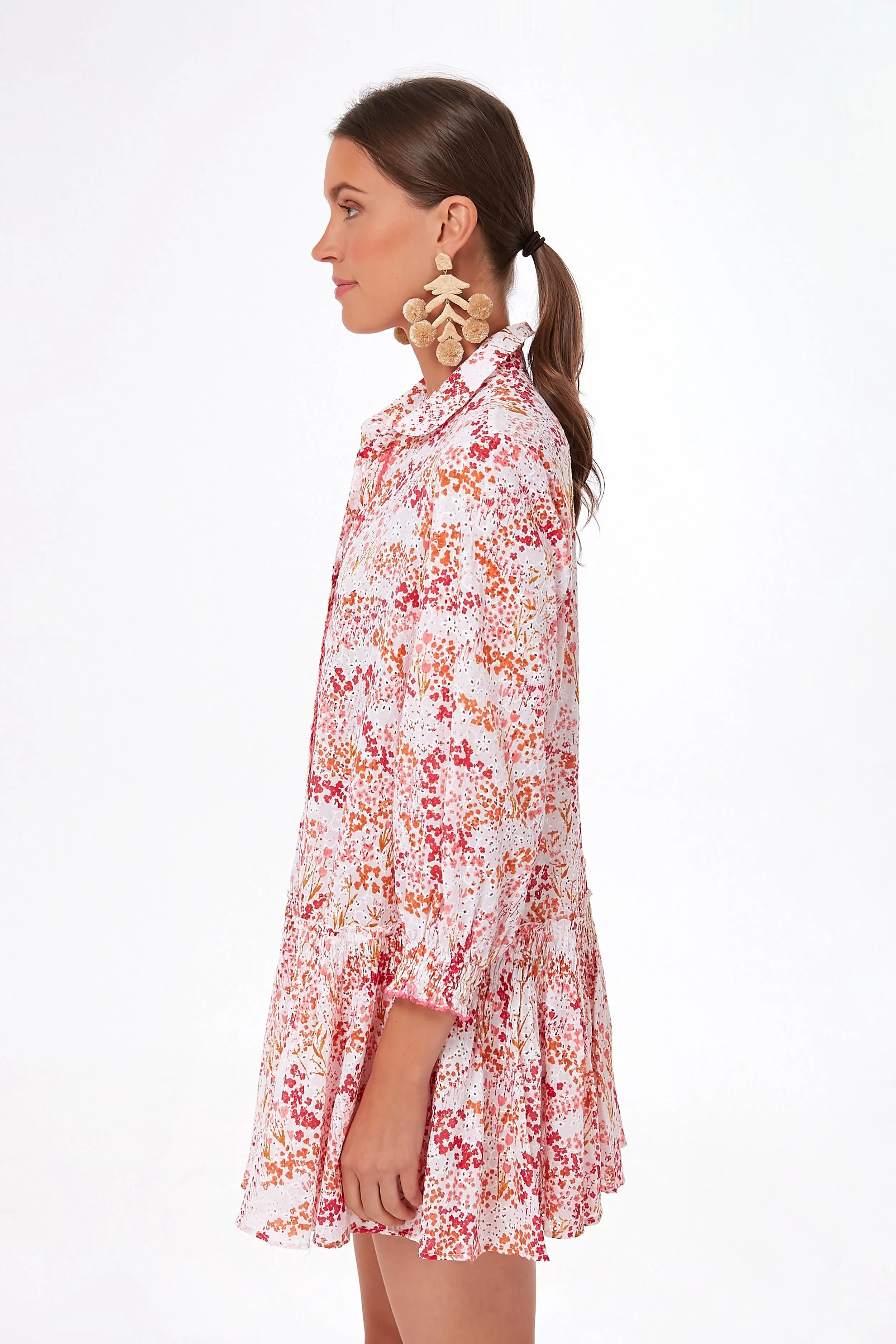 White Pink Tulipe Tesorino Mini Dress