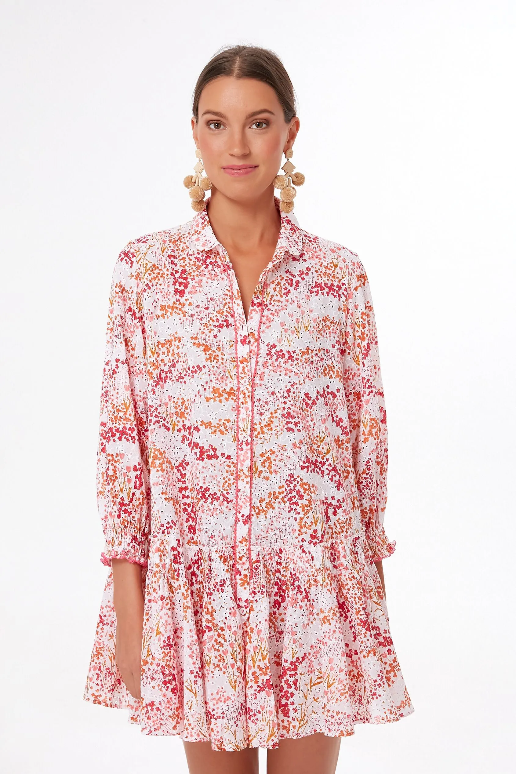 White Pink Tulipe Tesorino Mini Dress