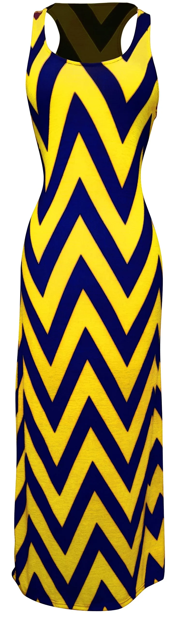 Women's Chevron Boho Chic Maxi Spring Summer Dress