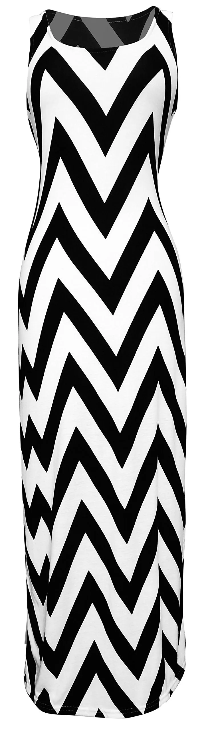 Women's Chevron Boho Chic Maxi Spring Summer Dress