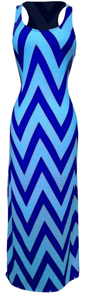 Women's Chevron Boho Chic Maxi Spring Summer Dress