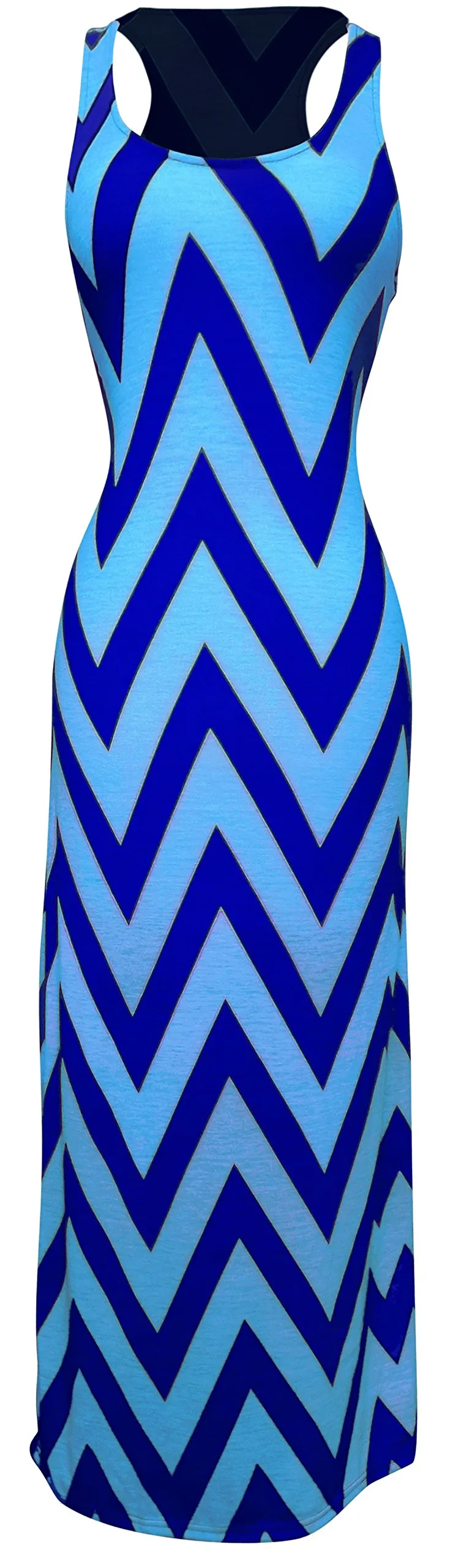 Women's Chevron Boho Chic Maxi Spring Summer Dress