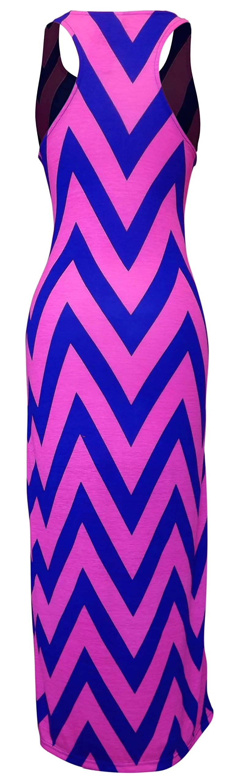 Women's Chevron Boho Chic Maxi Spring Summer Dress