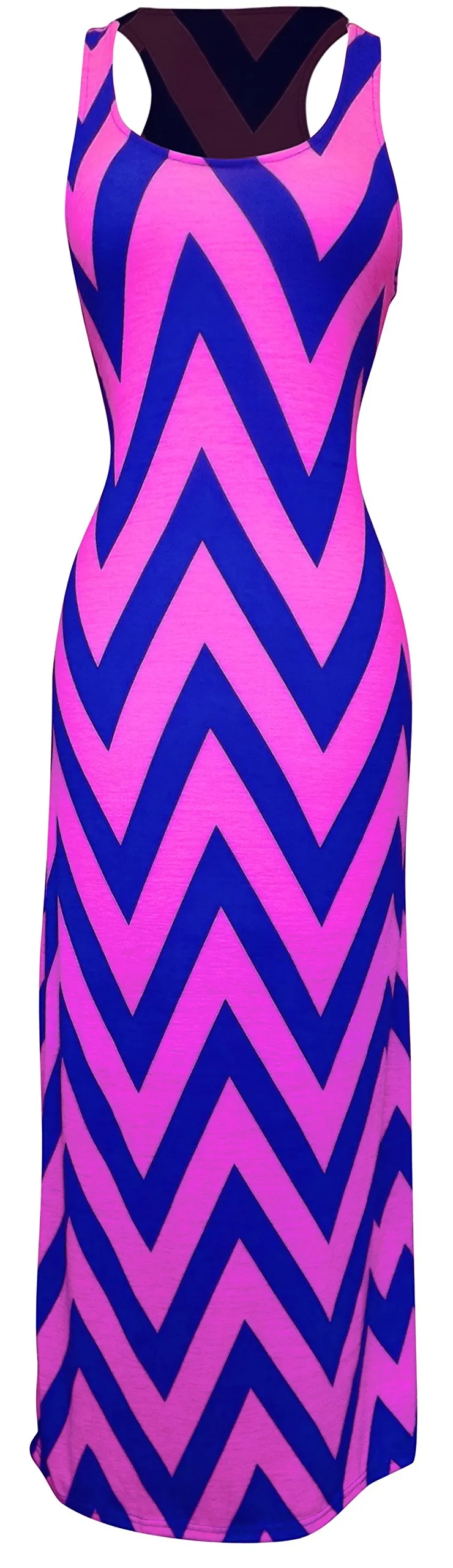 Women's Chevron Boho Chic Maxi Spring Summer Dress