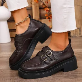 Women's Thick-Soled Slip-On Loafers 69679683C