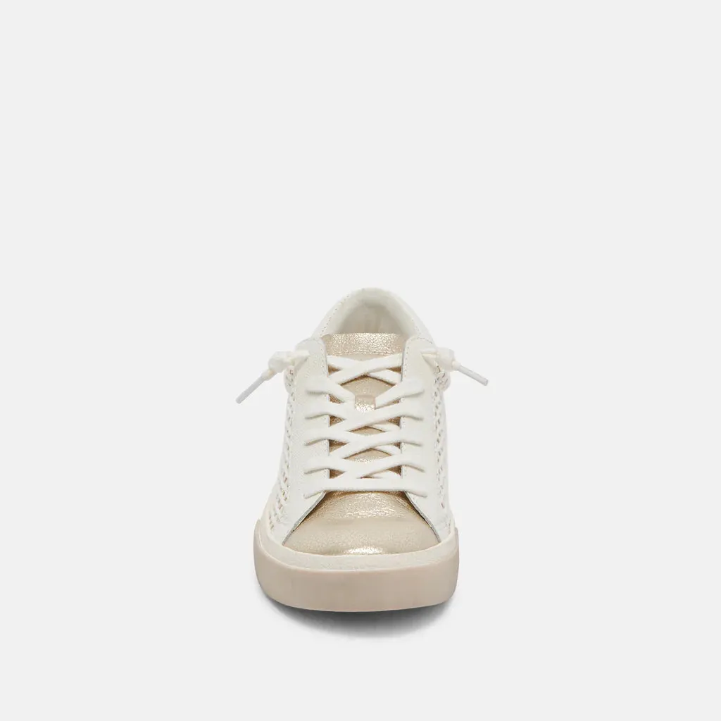 Zina Sneakers - Bone/Gold Woven