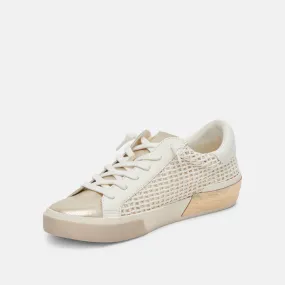 Zina Sneakers - Bone/Gold Woven
