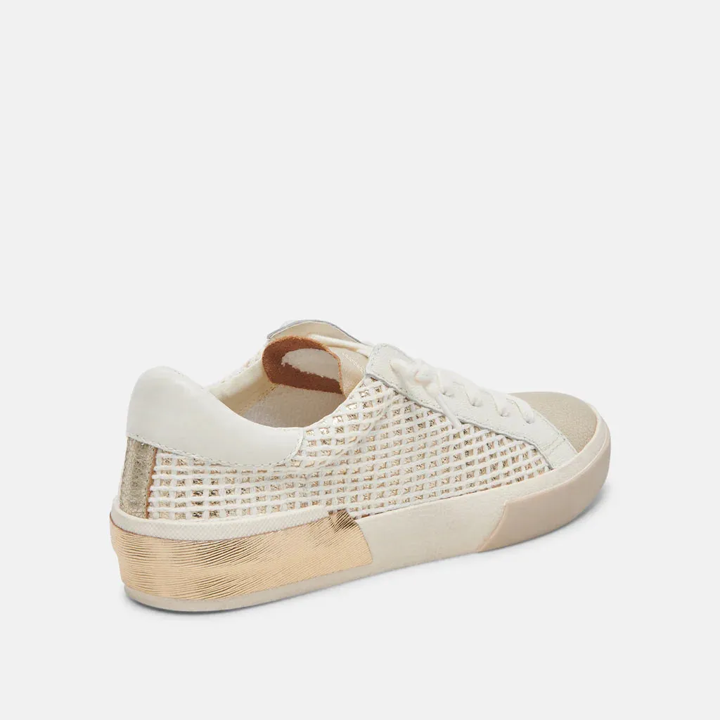 Zina Sneakers - Bone/Gold Woven