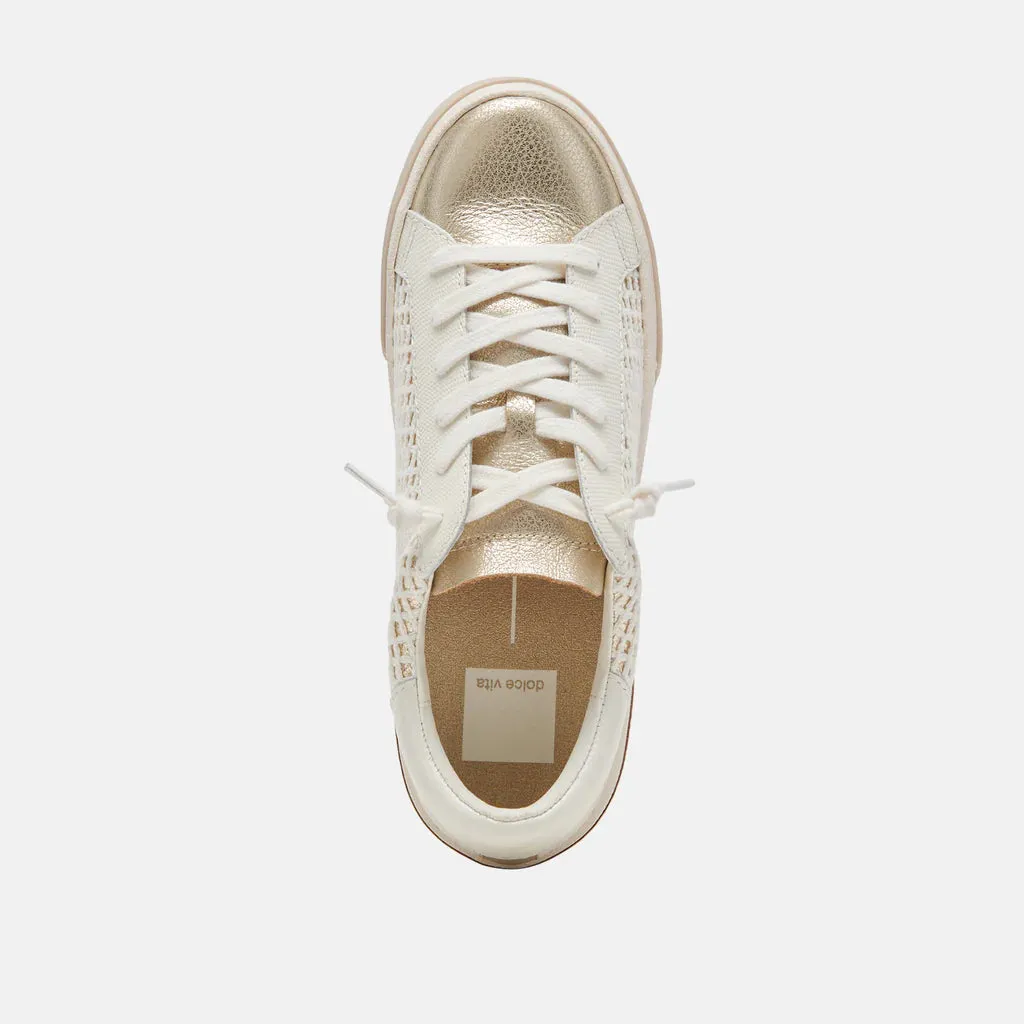 Zina Sneakers - Bone/Gold Woven