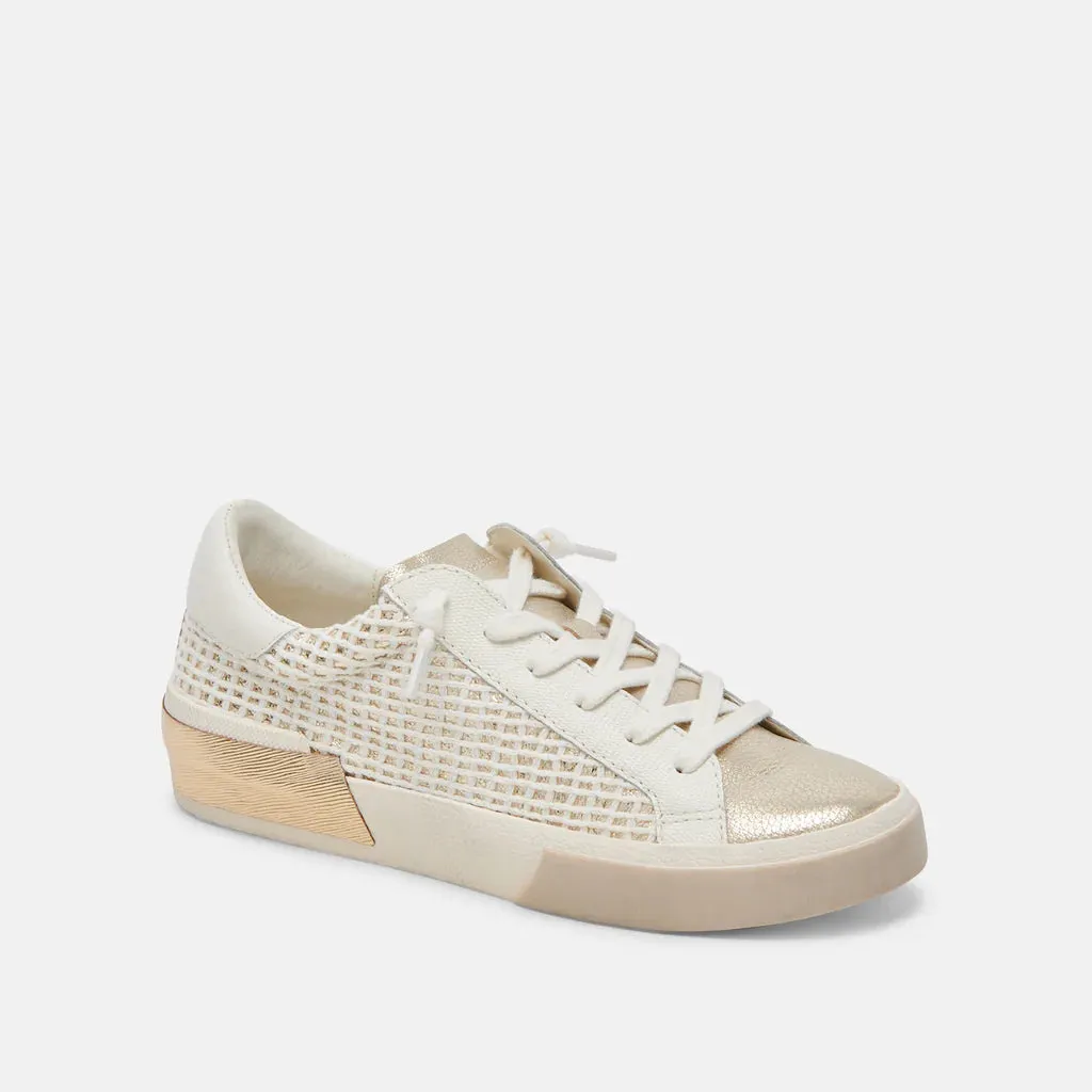 Zina Sneakers - Bone/Gold Woven